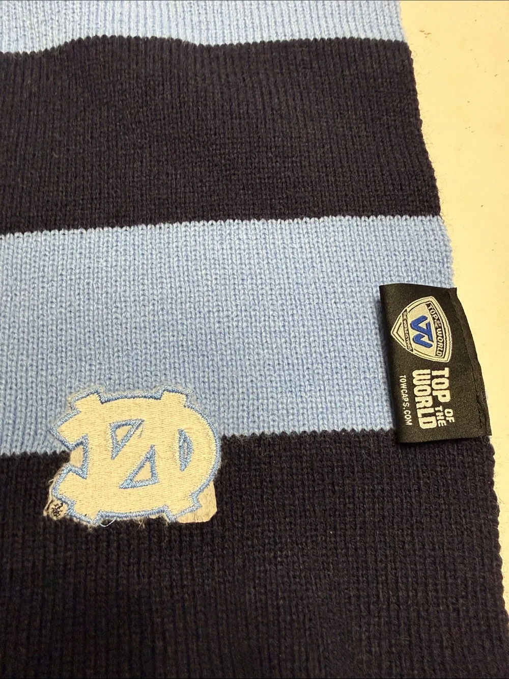 Top of the World North Carolina Tar Heels Light Blue and Navy Striped Scarf